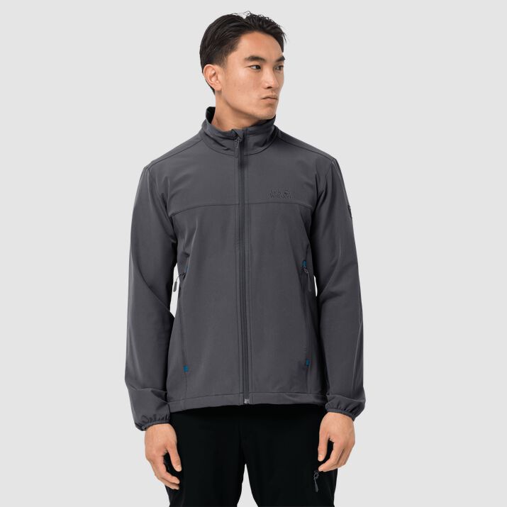 Chamarra Softshell Jack Wolfskin Crestview Hombre Negros Claro Mexico-9578623